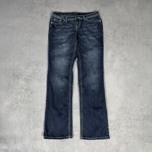 Earl Jean Womens Bootcut Denim Jeans Dark Wash - Size: 7